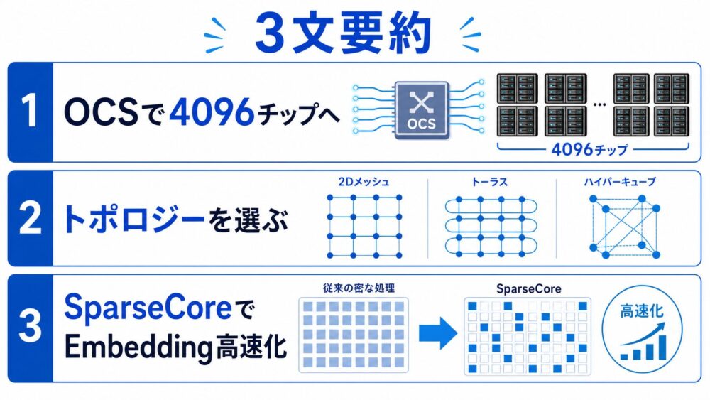 TPU v4論文の3文要約