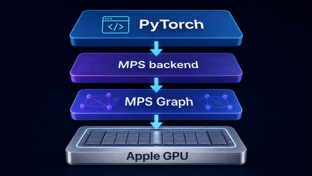 PyTorchからMPS GraphとMetal GPUへ処理が渡る構造