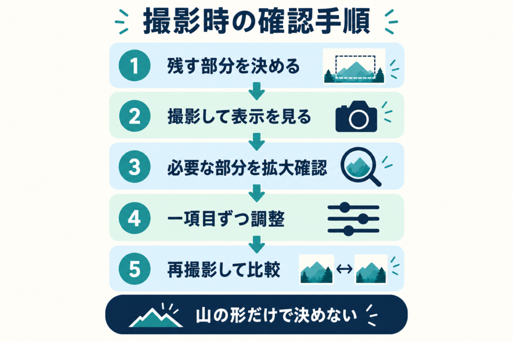 残したい部分から判断する撮影時の確認手順
