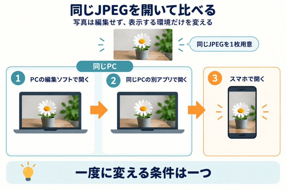 どのファイルをどの順番で比較するのか