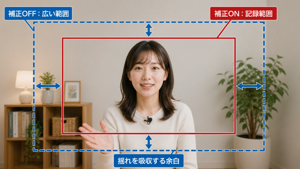 電子手ブレ補正で撮影範囲が狭くなる仕組み