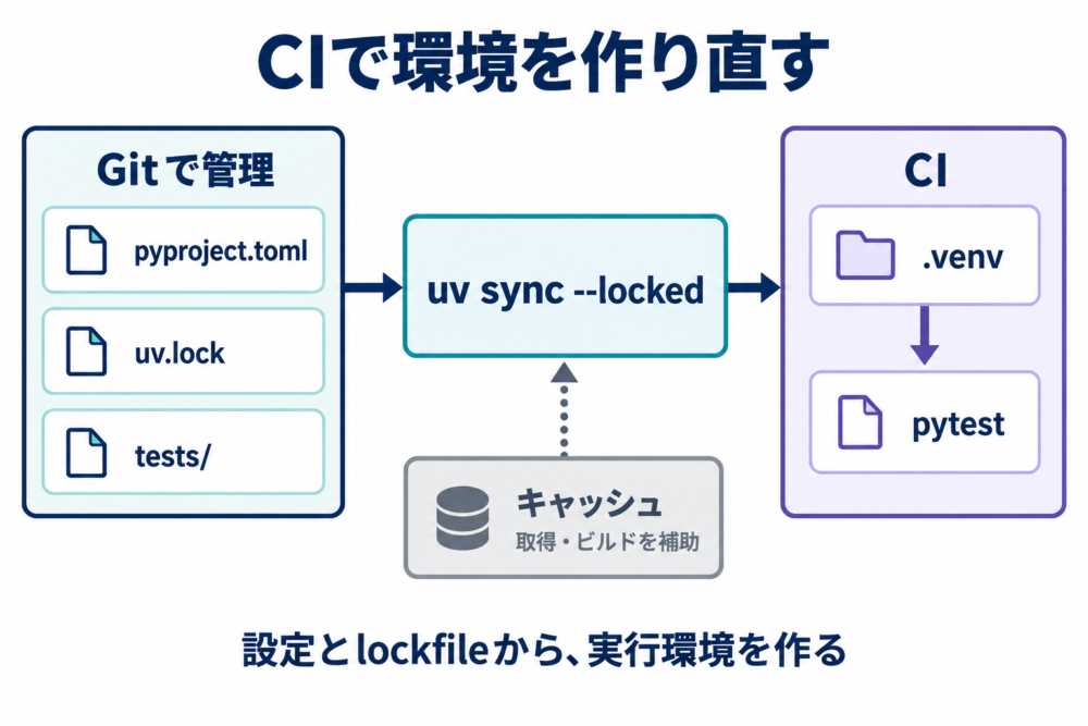 Gitで管理した設定とlockfileを使い、CIで環境を作ってテストする