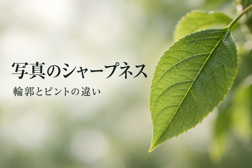 葉の輪郭と葉脈で写真のシャープネスを表した記事イメージ