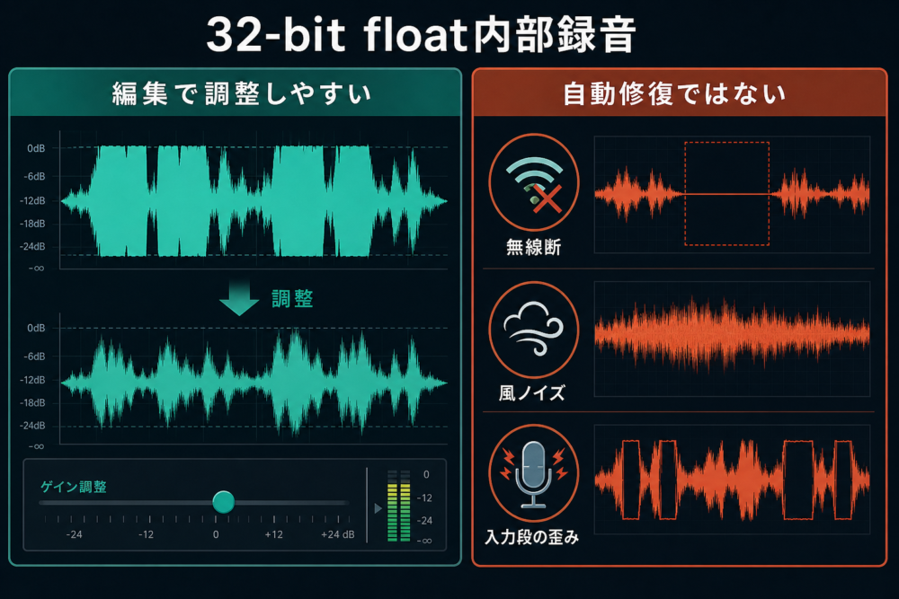 32-bit floatで調整できる範囲と救えない録音失敗