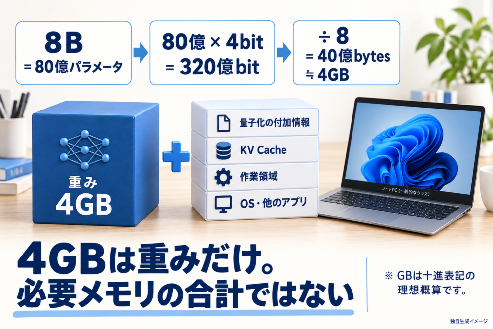 4bitの具体計算から必要RAMへの飛躍を防ぐ