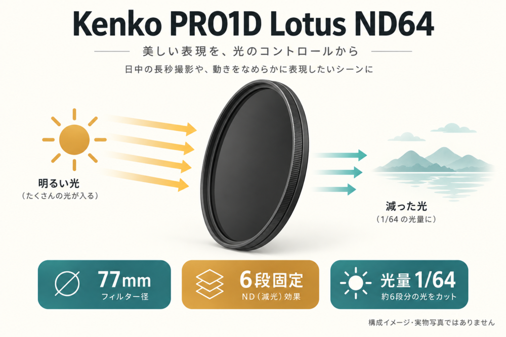 光量を1/64にする固定NDの製品イメージ