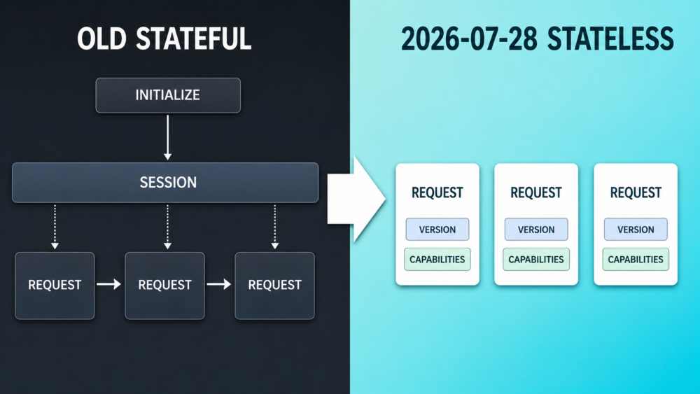 旧仕様の接続sessionと2026-07-28の自己完結requestの違い