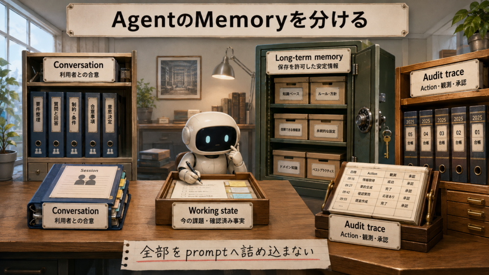 Working state・会話履歴・長期記憶・監査記録を分離したAgentのMemory設計