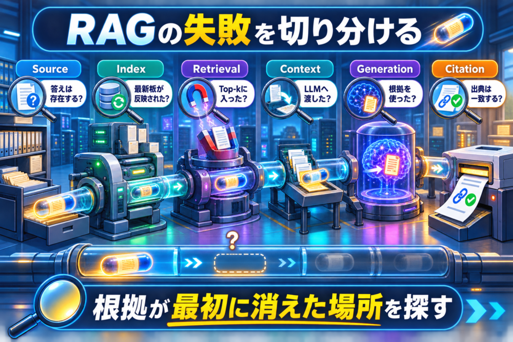 sourceからcitationまでRAGの失敗箇所を切り分ける診断map