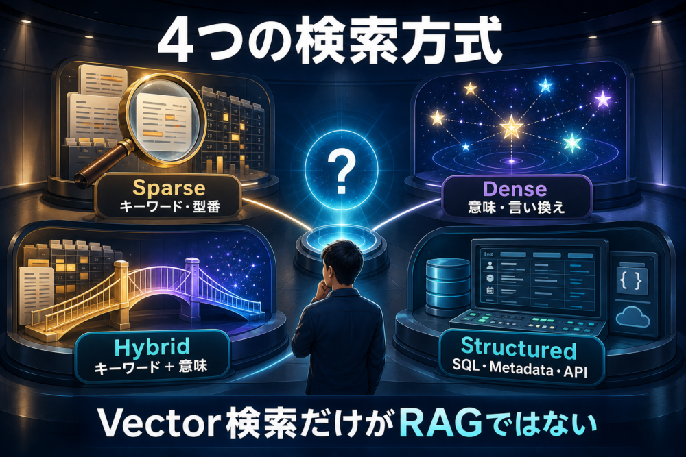 RAGで使えるsparse、dense、hybrid、structured retrievalの4方式