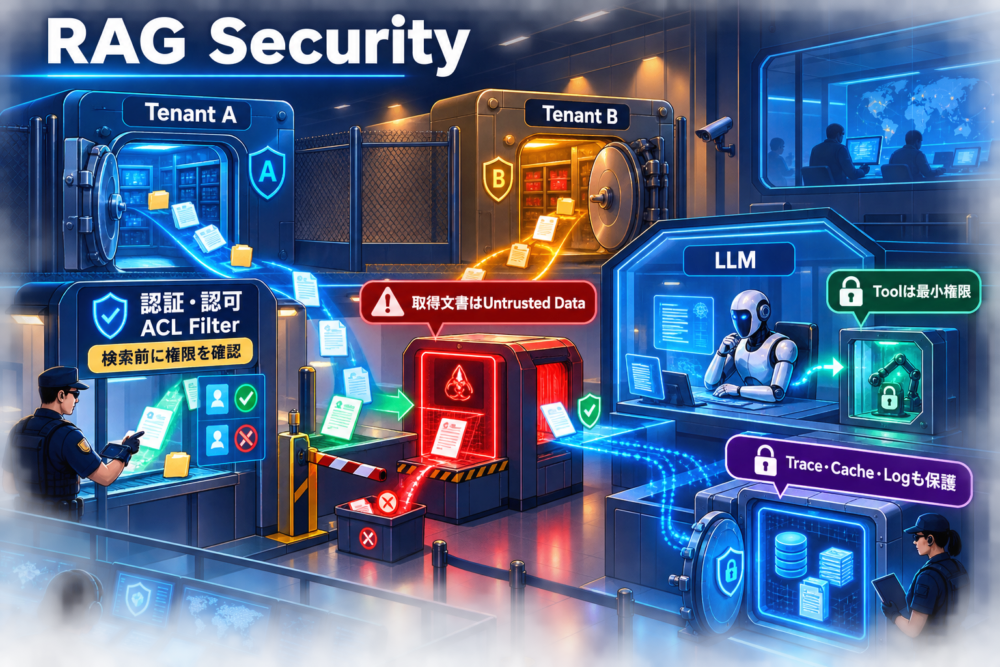 RAGのtenant権限、取得文書、LLM tool、logを分けるsecurity境界