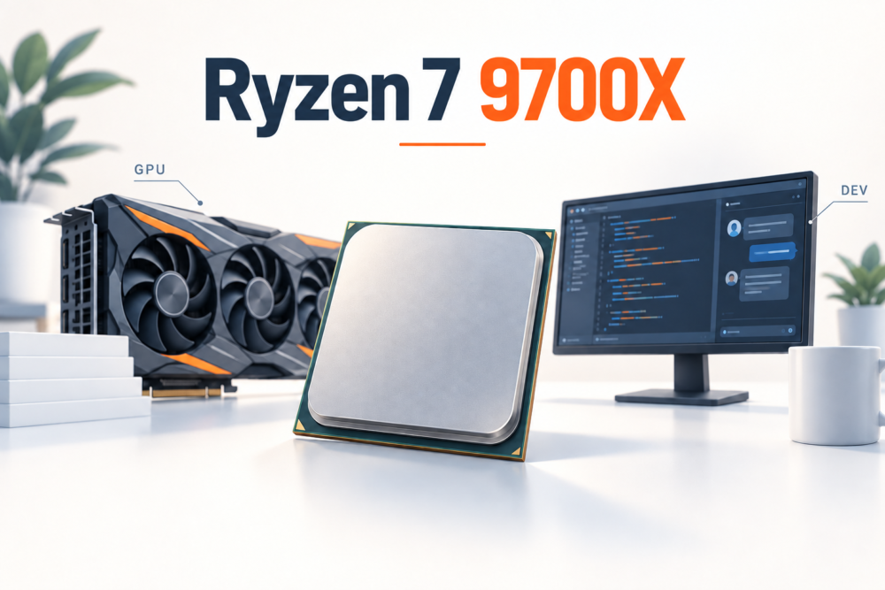 Ryzen 7 9700Xの用途を表す生成イメージ：GPU推論と普段の開発を兼ねる人へ