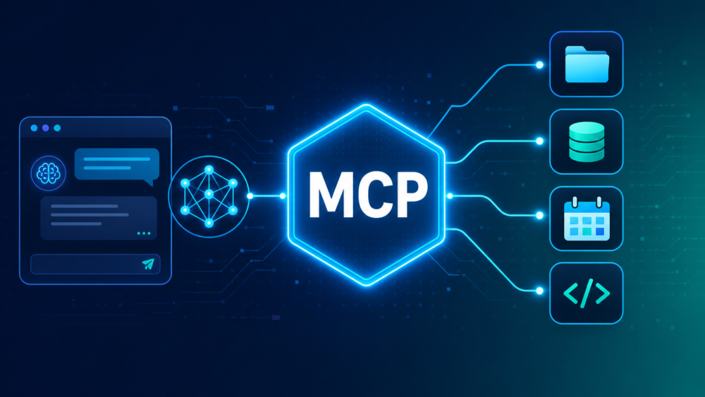 AIアプリケーションと外部データ・ツールをMCPでつなぐイメージ