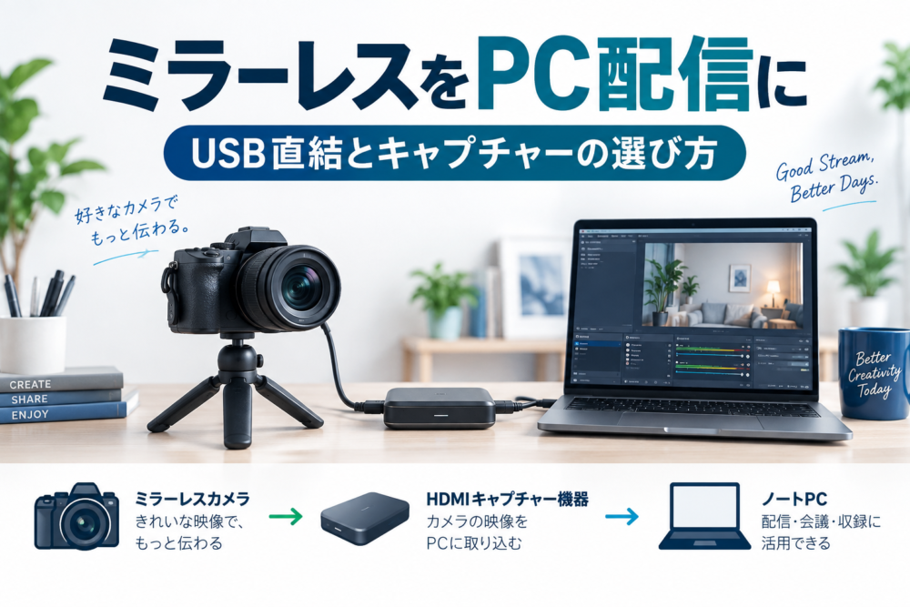 ミラーレスをPC配信に使う機材選び