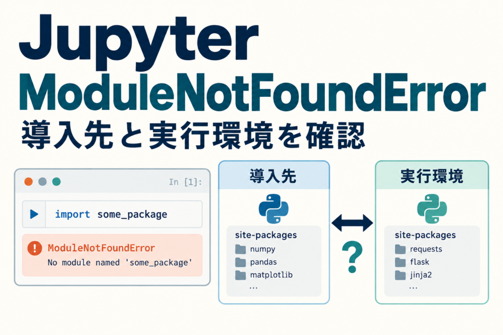 JupyterのModuleNotFoundErrorをPython環境から確認する