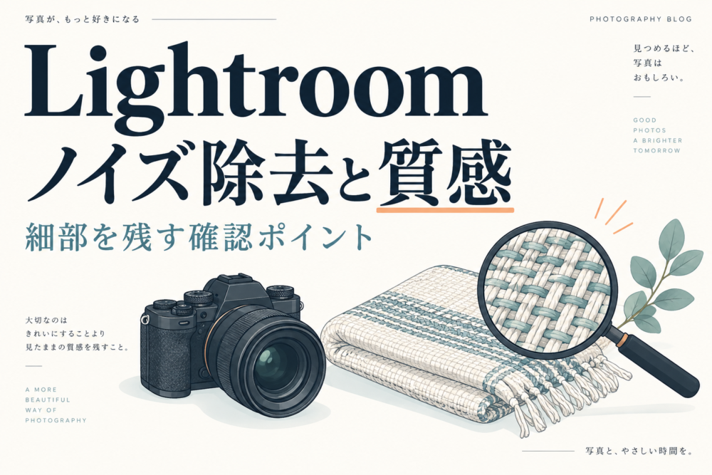 Lightroomのノイズ除去と質感の調整を考える
