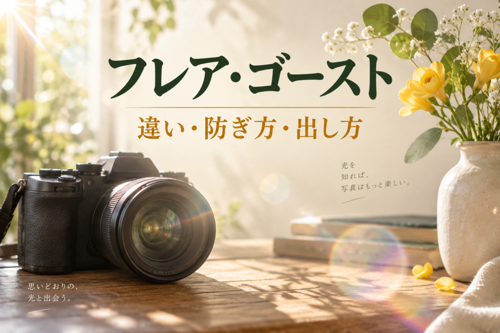 フレアとゴーストの違い・防ぎ方・出し方を解説する記事アイキャッチ