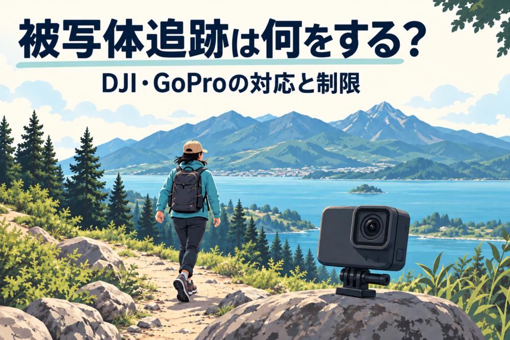 人物を中央に保つアクションカメラの被写体追跡のイメージ