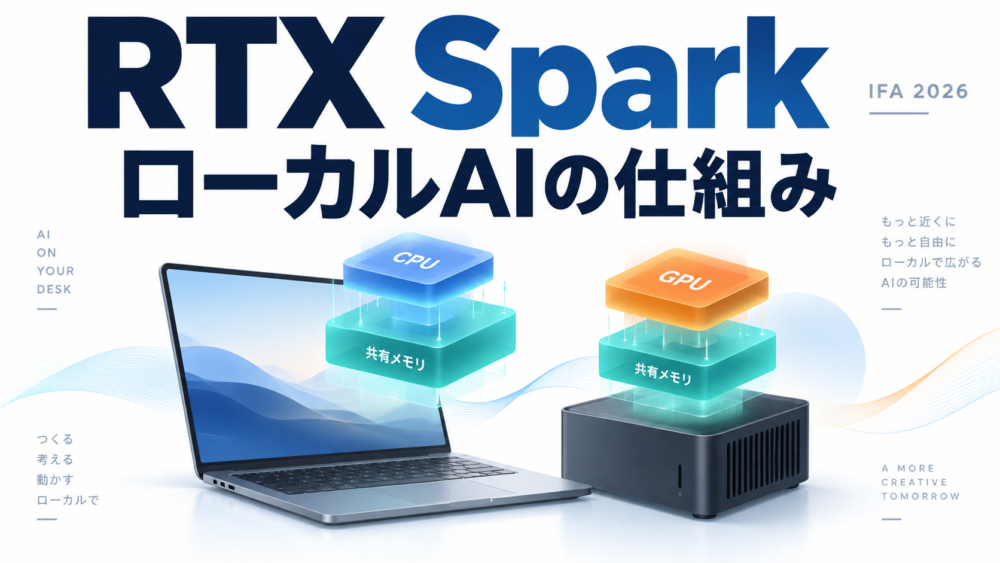 RTX Sparkを題材にCPU・GPU・メモリとローカルAIの関係を学ぶイメージ