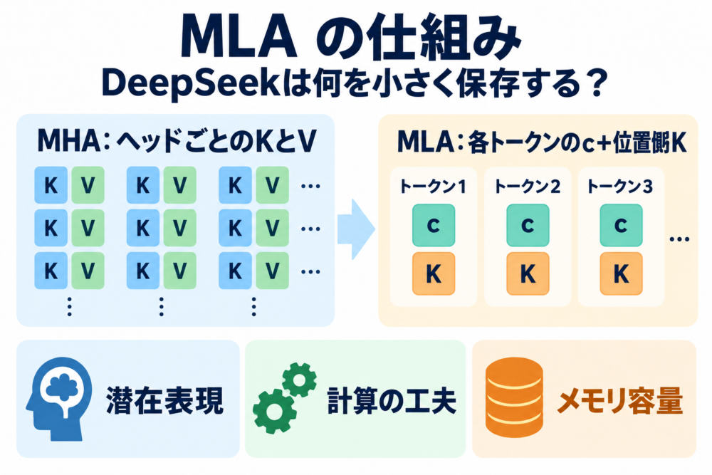 MLAとKV Cacheの関係を表すアイキャッチ