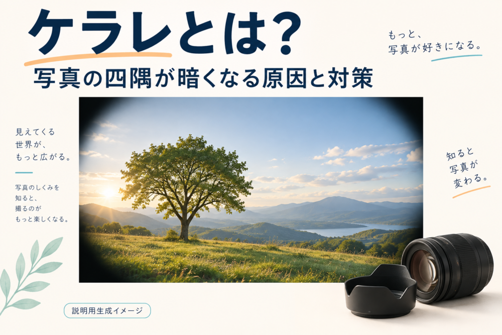 写真の暗い四隅とレンズ前の枠を示すケラレの記事表紙