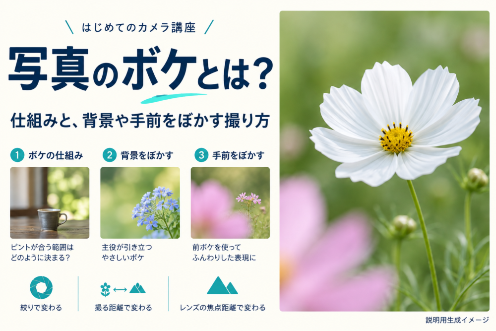 写真のボケを使った花の表紙