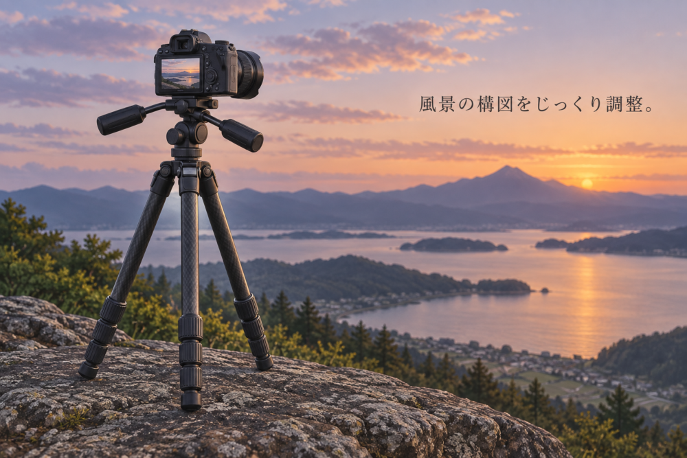 風景撮影に使う三脚の構成イメージ