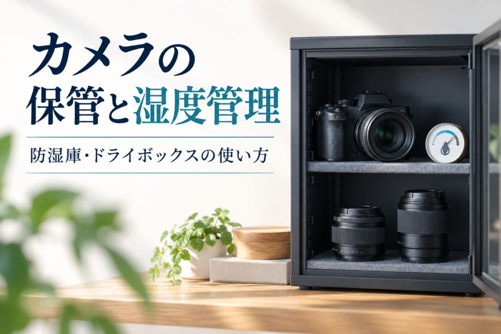 カメラとレンズを保管する湿度管理ガイドの表紙