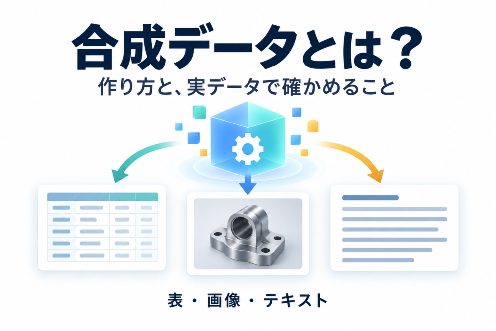 表・画像・テキストの合成データを生成するイメージ