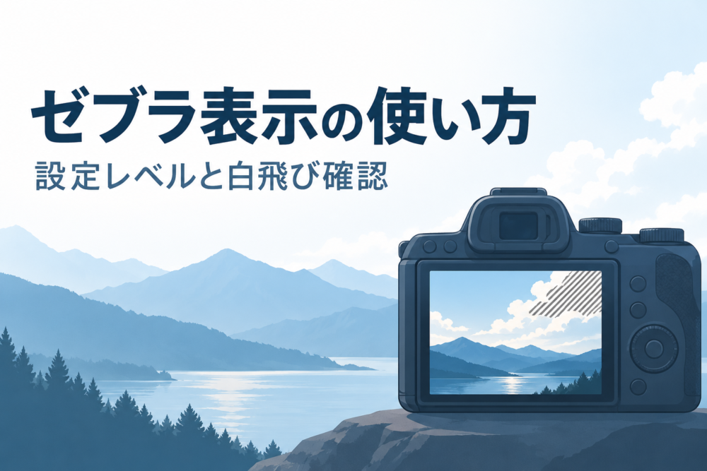 明るい雲に縞模様を重ねたゼブラ表示の概念イラスト