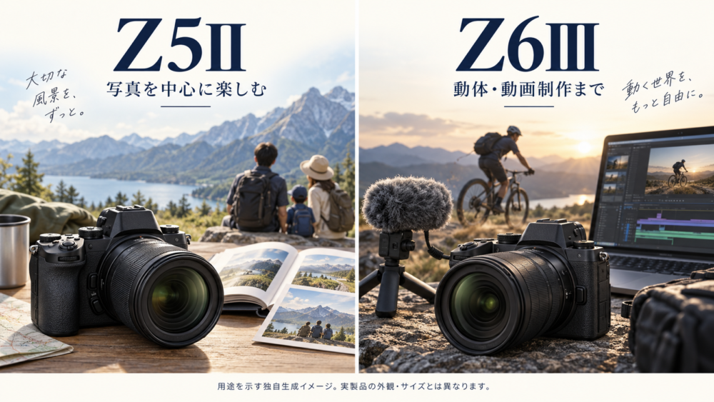 Z5IIとZ6IIIの用途を示す比較イメージ